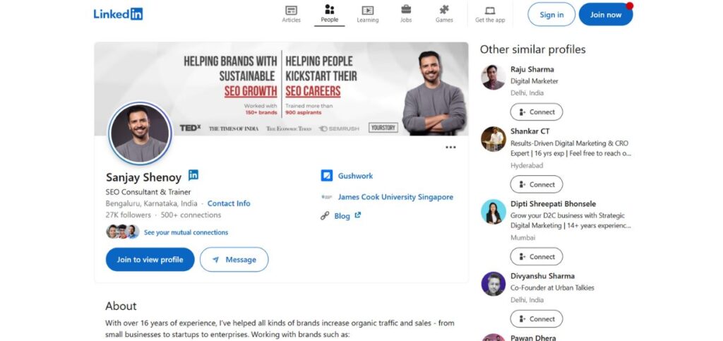 Sanjay Shenoy-SEO Experts in India