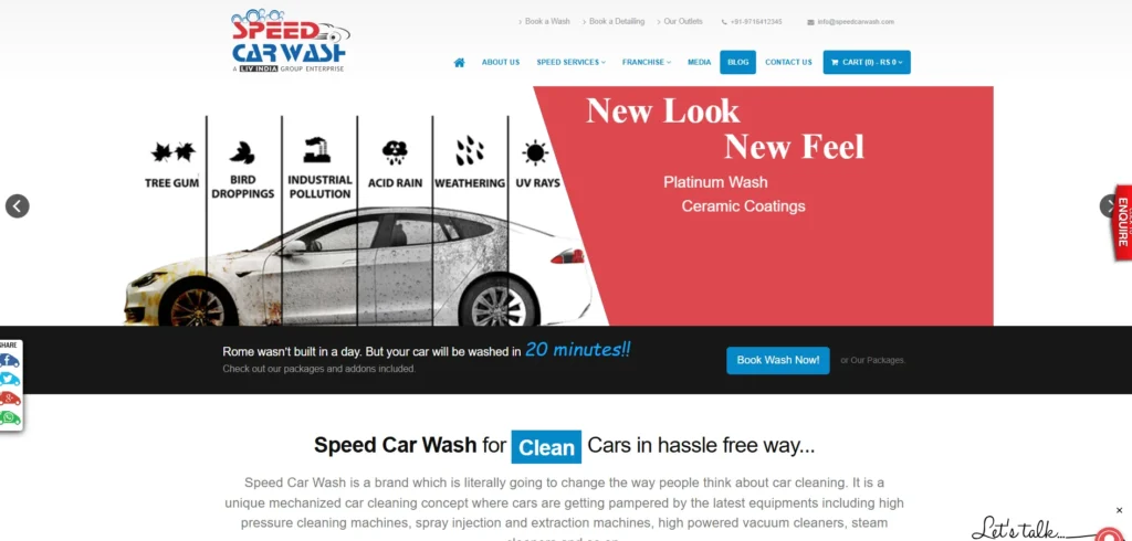 Speed Car Wash-Automotive Franchise To Consider in India