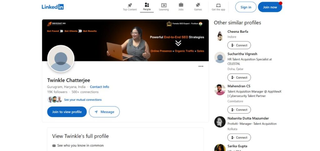 Twinkle Chatterjee-SEO Experts in India