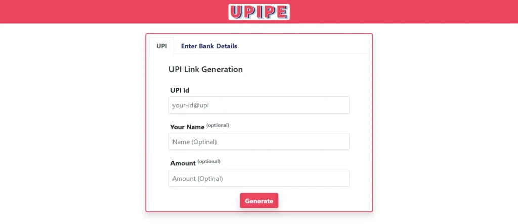 UPIPE (upi.pe) – UPI QR & Payment Link Generator