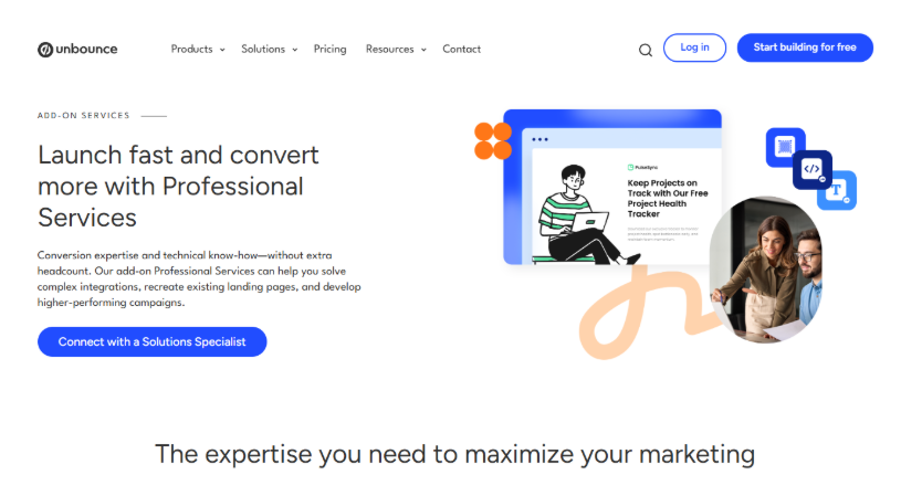 Unbounce Professional Services - A/B Testing Agencies