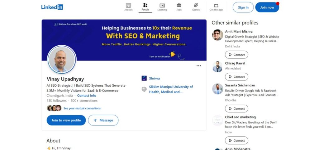 Vinay Upadhyay-SEO Experts in India