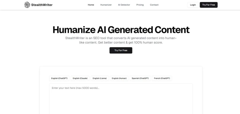AI Text Humanizer: StealthWriter