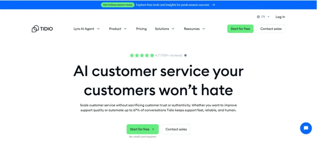 Chatbot for Shopify - Tidio