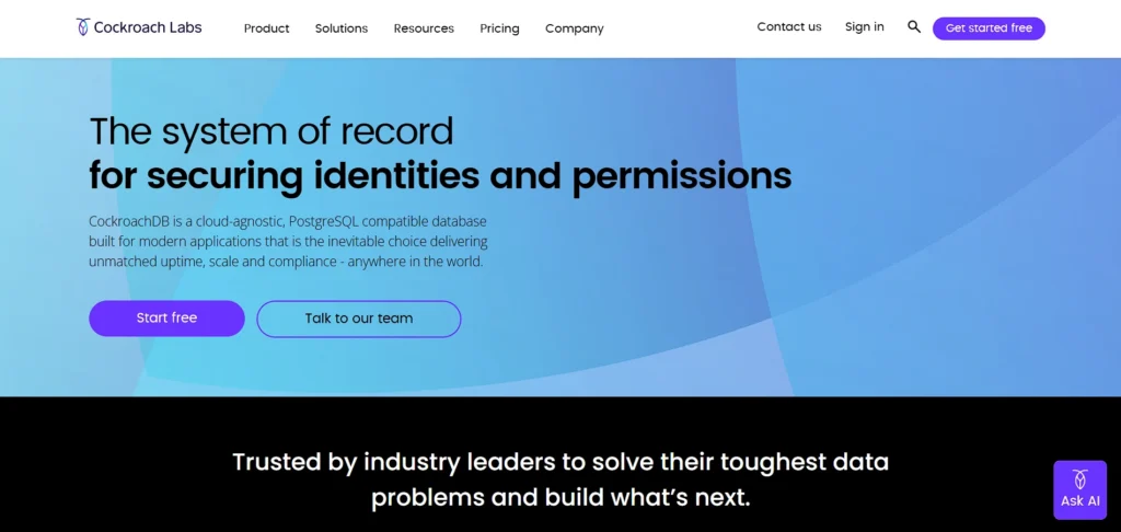 secure database management platform - CockroachDB
