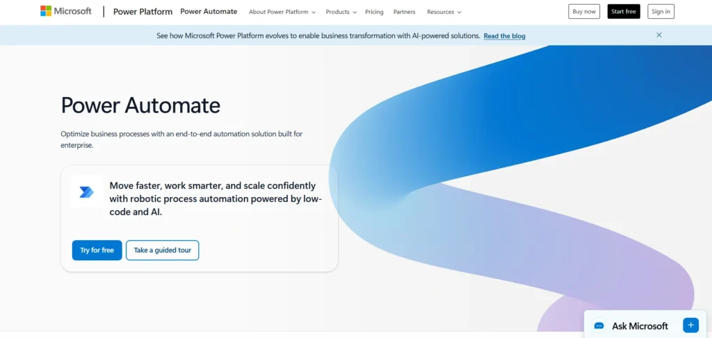 Office Automation Tool - Microsoft Power Automate