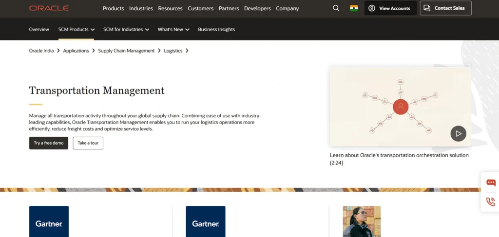 logistics software - Oracle Transportation Management
