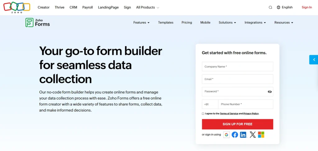 Data Entry Software - Zoho Forms