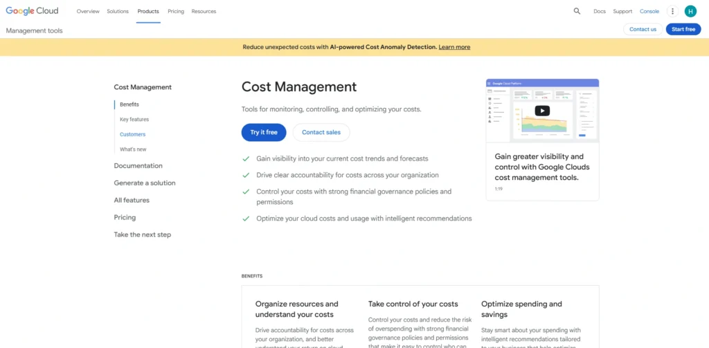 Cloud Cost Management Tools-Google Cloud Cost Management