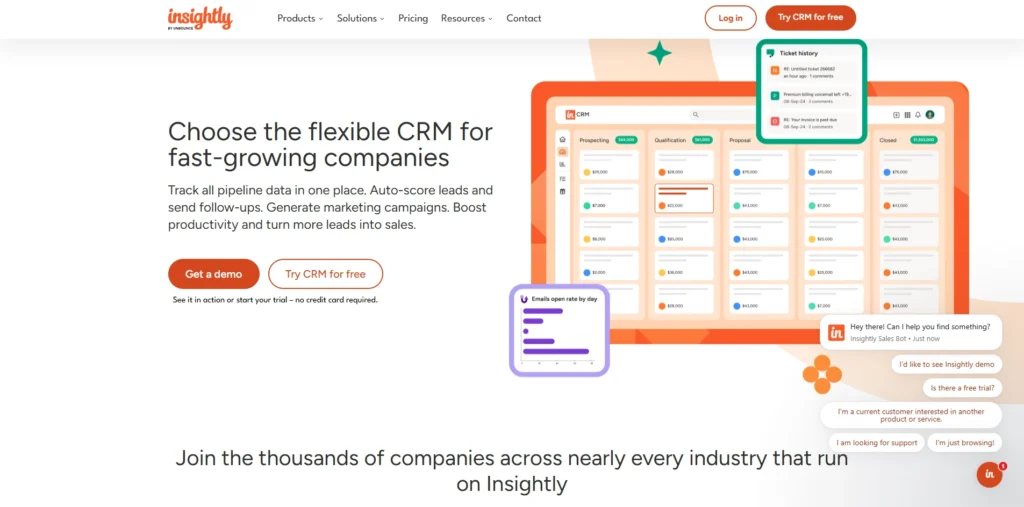 CRM Software for Startups -Insightly