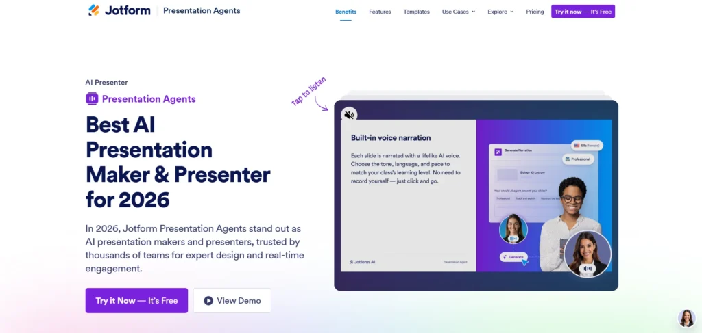 AI Presentation Tool - Jotform Presentation Agents