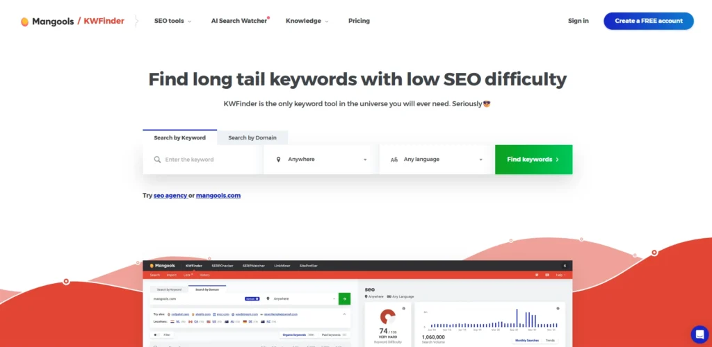 SEO Tools For Bloggers-KWFinder