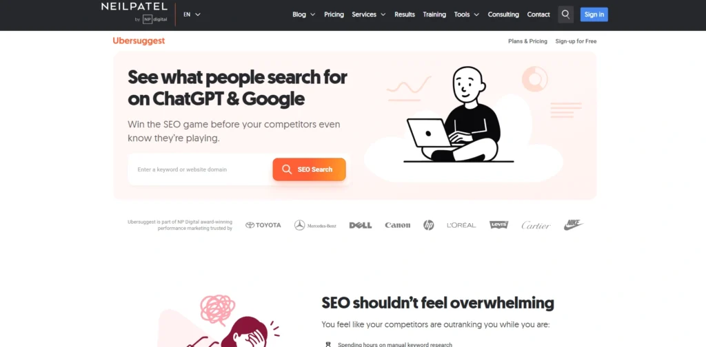 SEO Tools For Bloggers-Ubersuggest