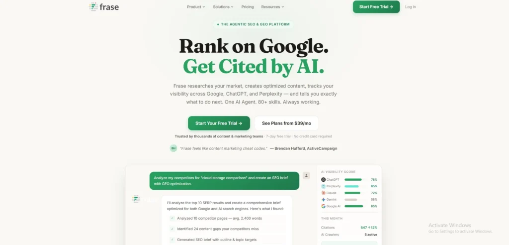 Content Optimization Tools- Frase