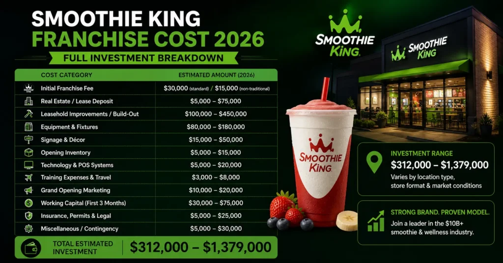 Smoothie King Franchise Cost