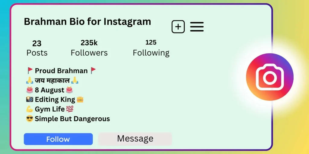 Brahman Bio for Instagram