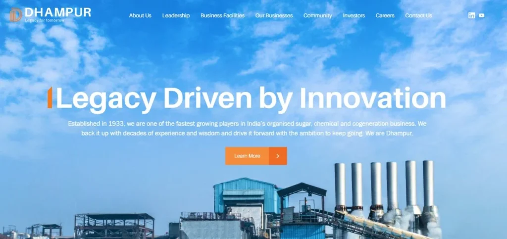 Ethanol Manufacturing Companies in India - Dhampur Sugar Mills Limited