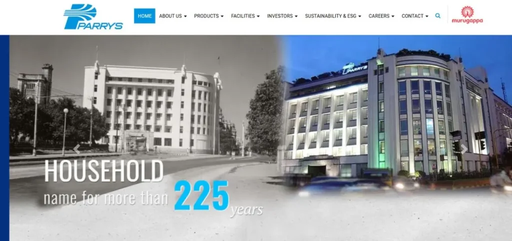 Ethanol Manufacturing Companies in India - EID Parry (India) Limited