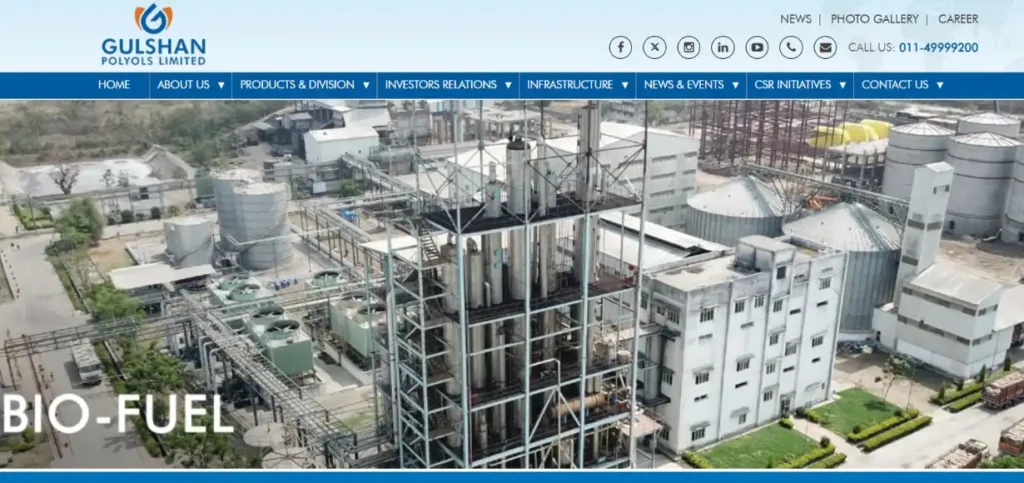 Ethanol Manufacturing Companies in India - Gulshan Polyols Limited