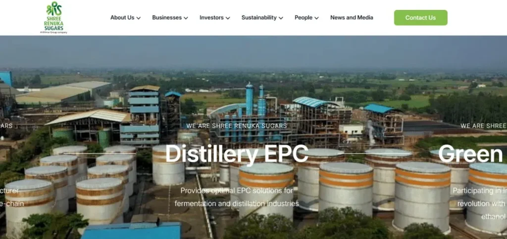 Ethanol Manufacturing Companies in India - Shree Renuka Sugars Limited
