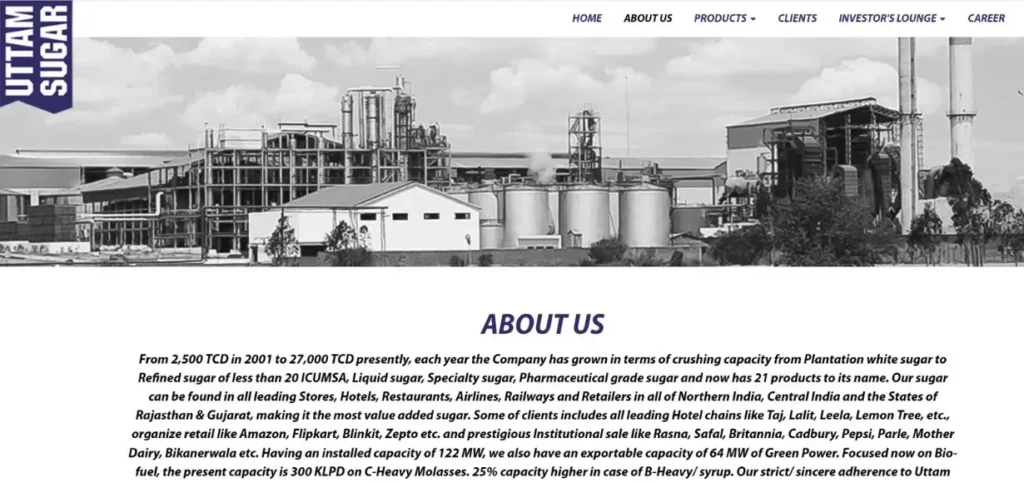 Ethanol Manufacturing Companies in India - Uttam Sugar Mills Limited