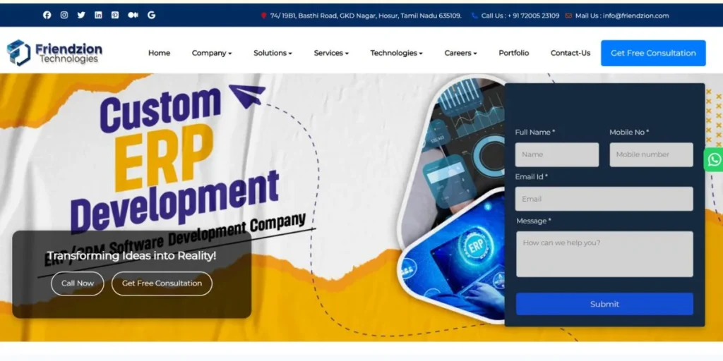 Top 15 IT Companies in Tirupur (2026): Best Software, Web & Digital Marketing Firms Friendzion Technologies - IT Companies in Tirupur
