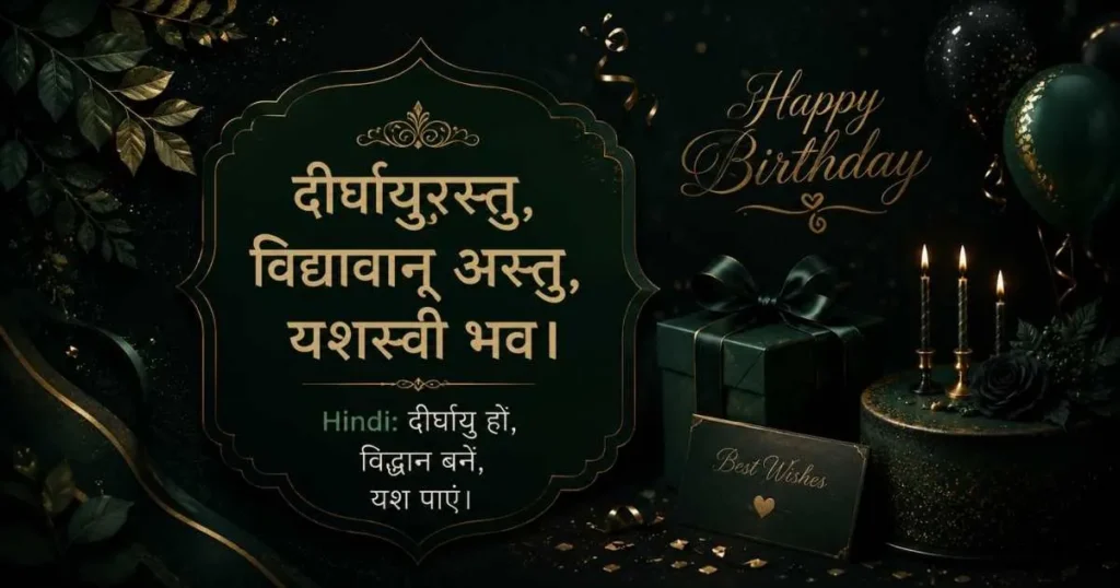 200+ Birthday Wishes in Sanskrit with Hindi & English Meaning (2026) – Shlokas, Quotes & Blessings Birthday Wishes in Sanskrit