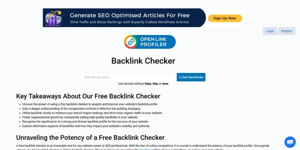 OpenLinkProfiler - Backlink Audit Tools