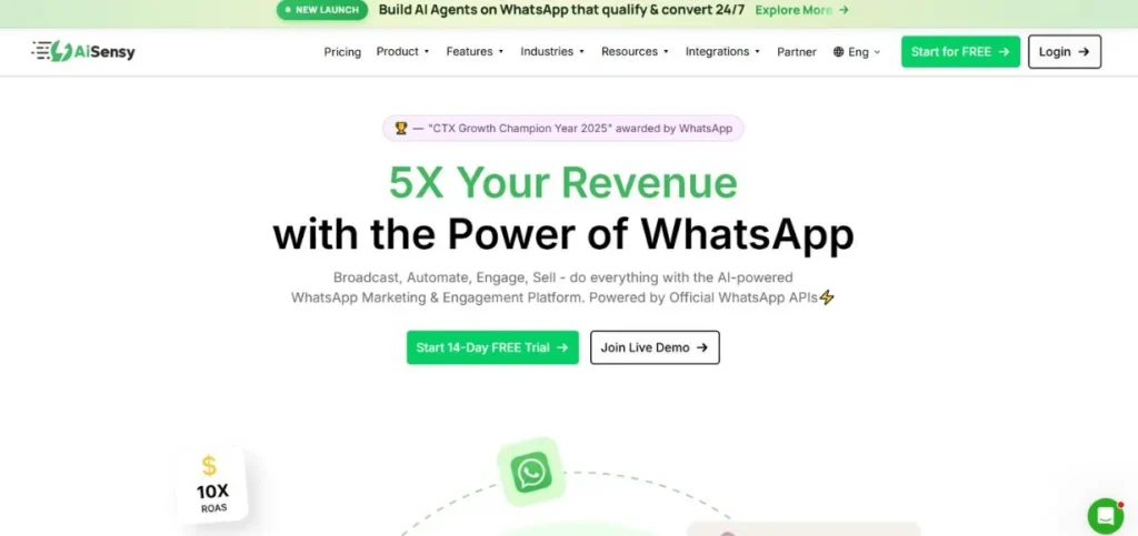 WhatsApp Chatbot Tools - AiSensy