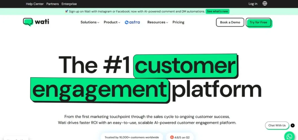 WhatsApp Chatbot Tools - WATI