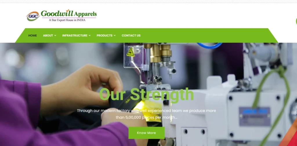 Manufacturing Companies in Tirupur - Goodwill Apparels